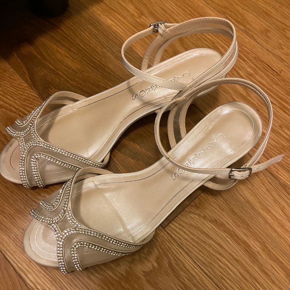 Caparros Hilton Wedge Sandals in Ivory Satin - Picture 3 of 3
